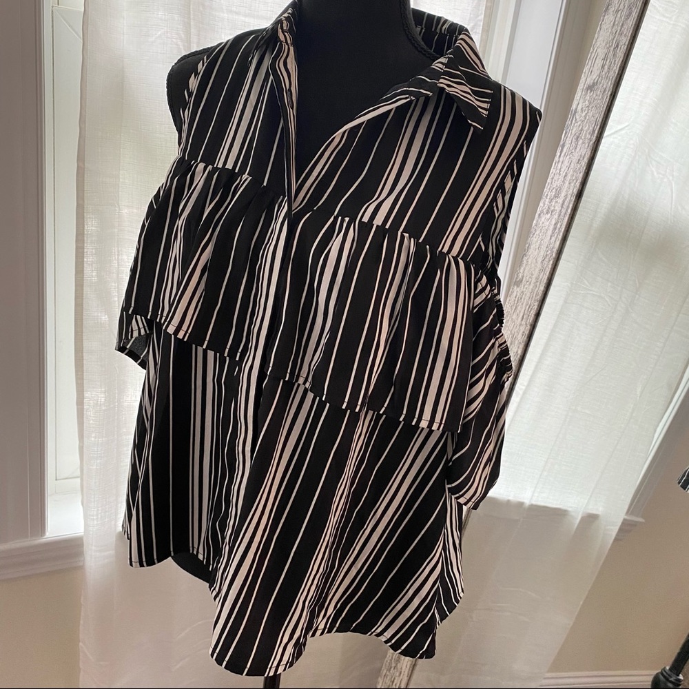 🛑SOLD🛑 by Asos Cold shoulder BLOUSE TOP blk 14